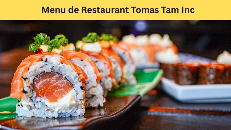 menu de restaurant tomas tam inc
